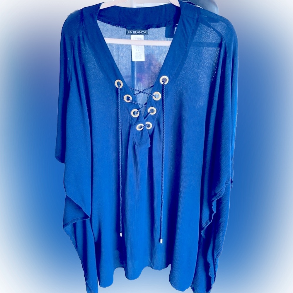 Swim suit cover up- Gorgeous La Blanca Cover Up Size 1X Blue Swim Suit Cover Up